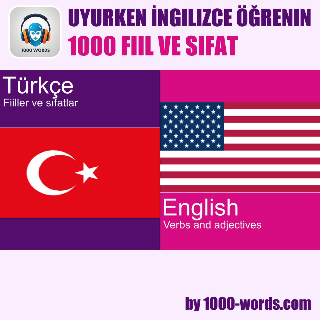 View audiobook of Uyurken İngilizce öğrenin – 1000 fiil ve sıfat by 1000-words.com 