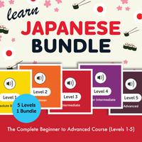 View audiobook of Learn Japanese Bundle - The Complete Beginner to Advanced Course (Levels 1-5) by JapanesePod101.com