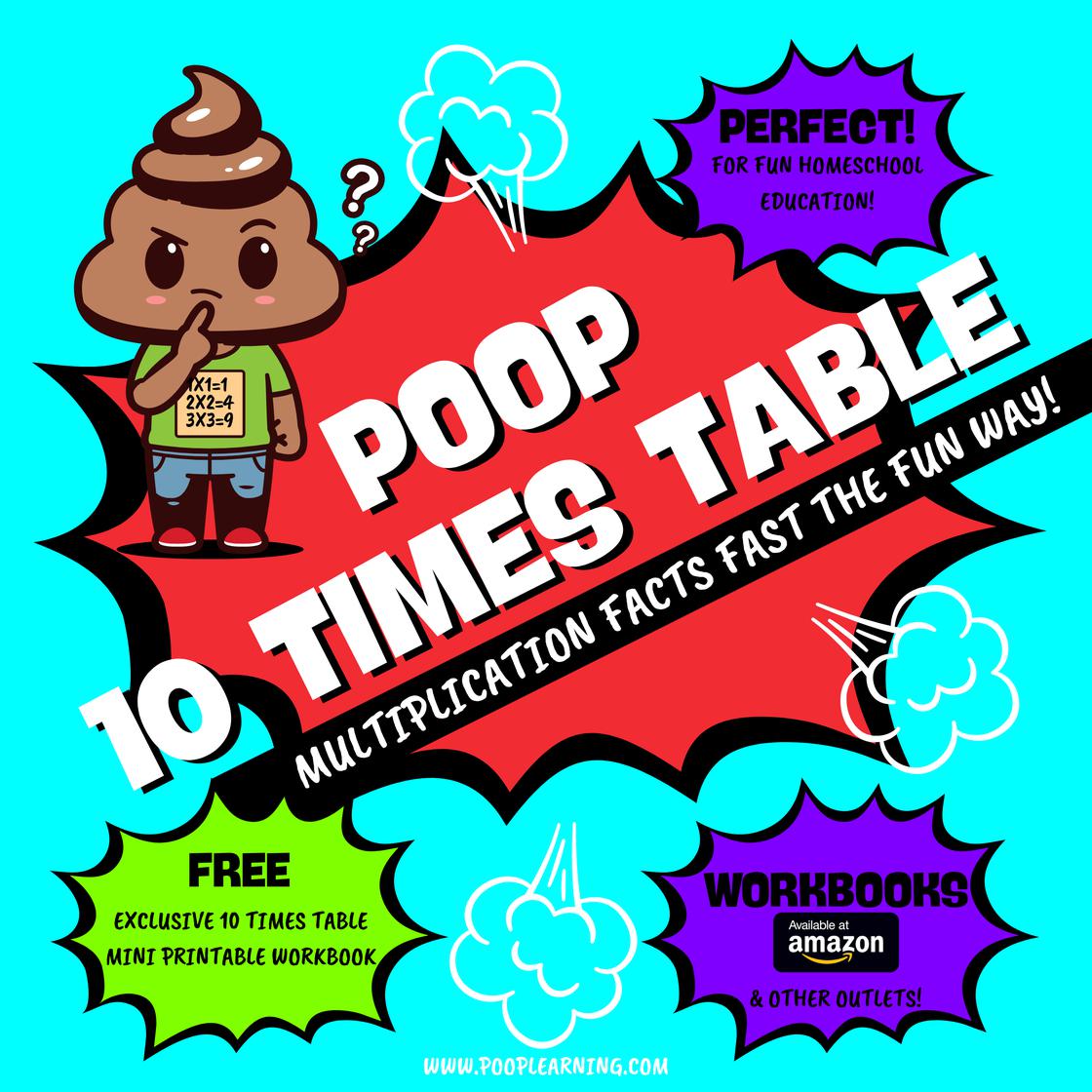 Poop 10 Times Table - Learn Multiplication Facts Fast the Fun Way ...